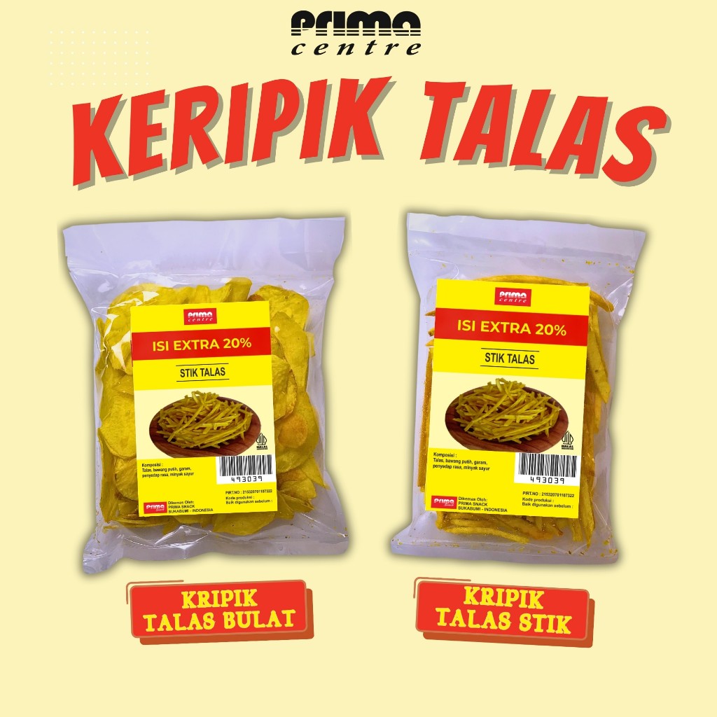 

(PS3) KERIPIK TALAS BULAT / KERIPIK TALAS STIK 60gr