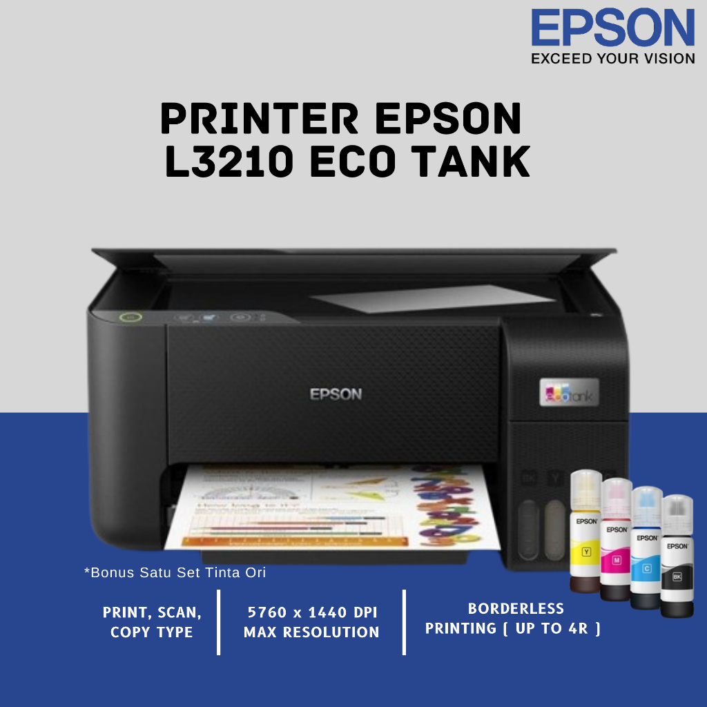 Printer EPSON EcoTank L3210 A4 All in One-EPSON L3210 Ink Tank Printer