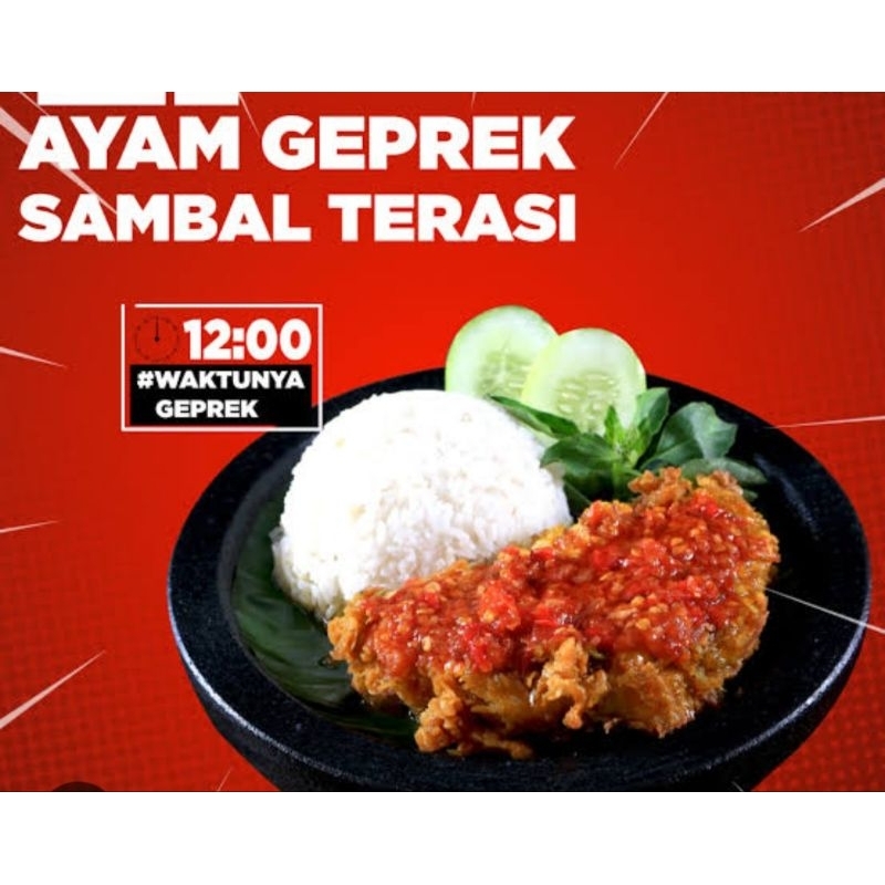 

paket nasi ayam geprek sambel terasi