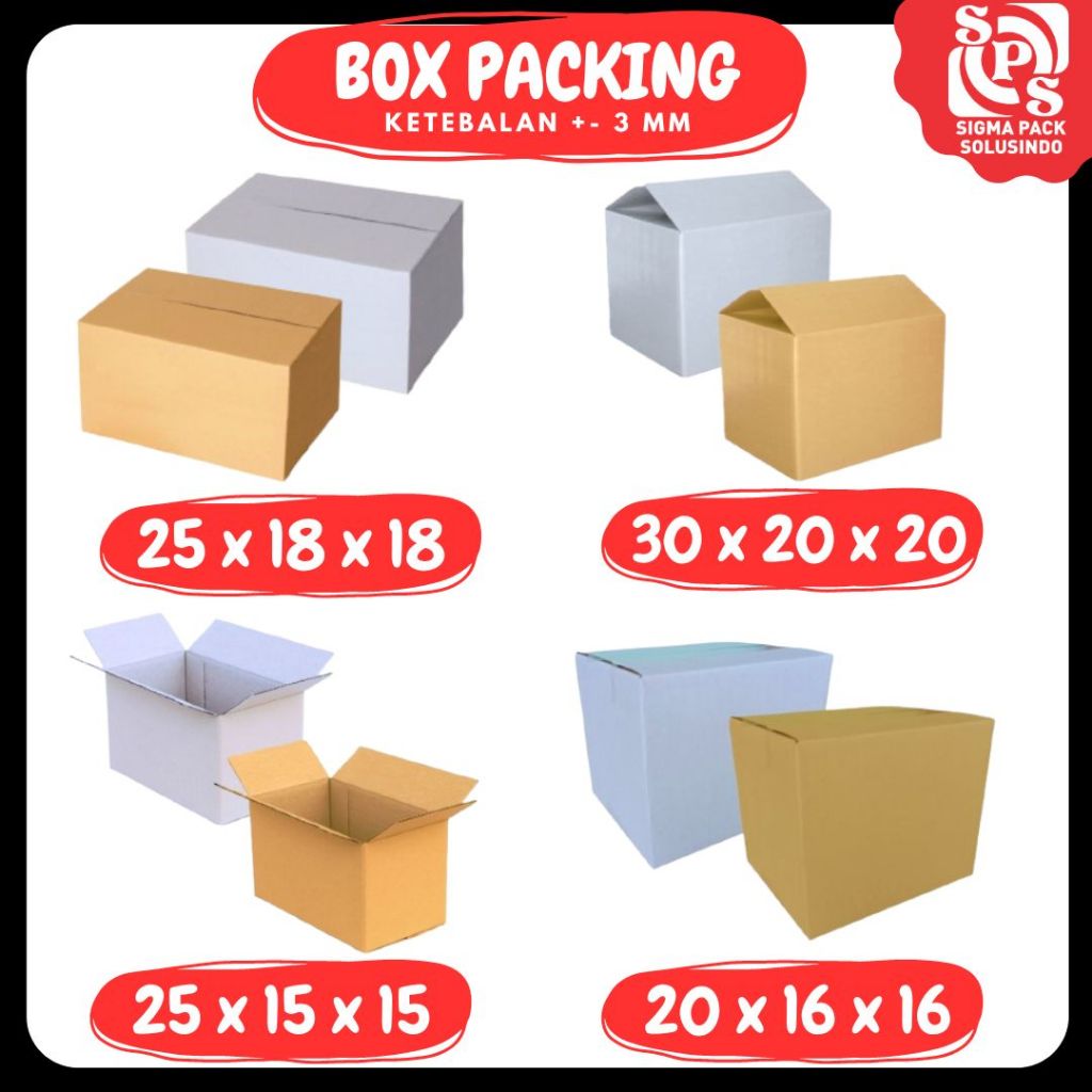 

Box Packing 25x15x15 / 20x16x16 / 25x18x18 / 30x20x20 Kardus A1 Karton Dus Kotak Kemasan Sparepart Jamu Madu Assesoris Fix