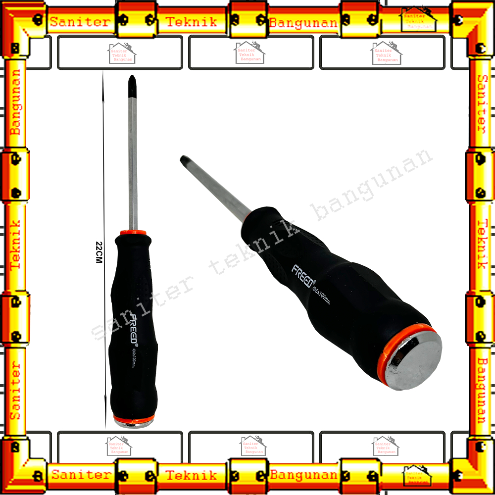 Obeng Ketok Plus Gagang Karet 22CM Freed / Obeng Getok Pembuka Baut