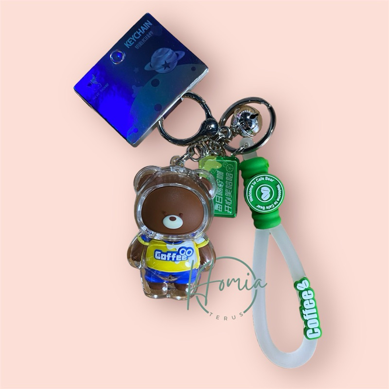 Gantungan kunci Boneka Beruang / gantungan tas beruang / boneka gantung tas beruang coffee premium