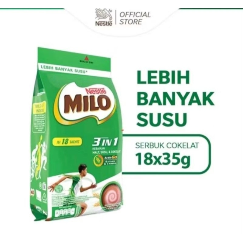 

Milo 3 In 1 Bag 18×35g