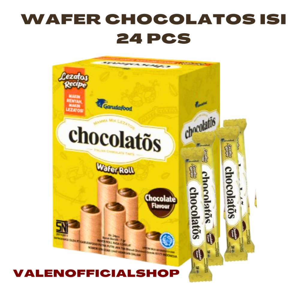 

[VLN] Chocolatos Wafer Stik Netto 8gr/pcs 1Box Isi 24 pcs Renyah Gurih