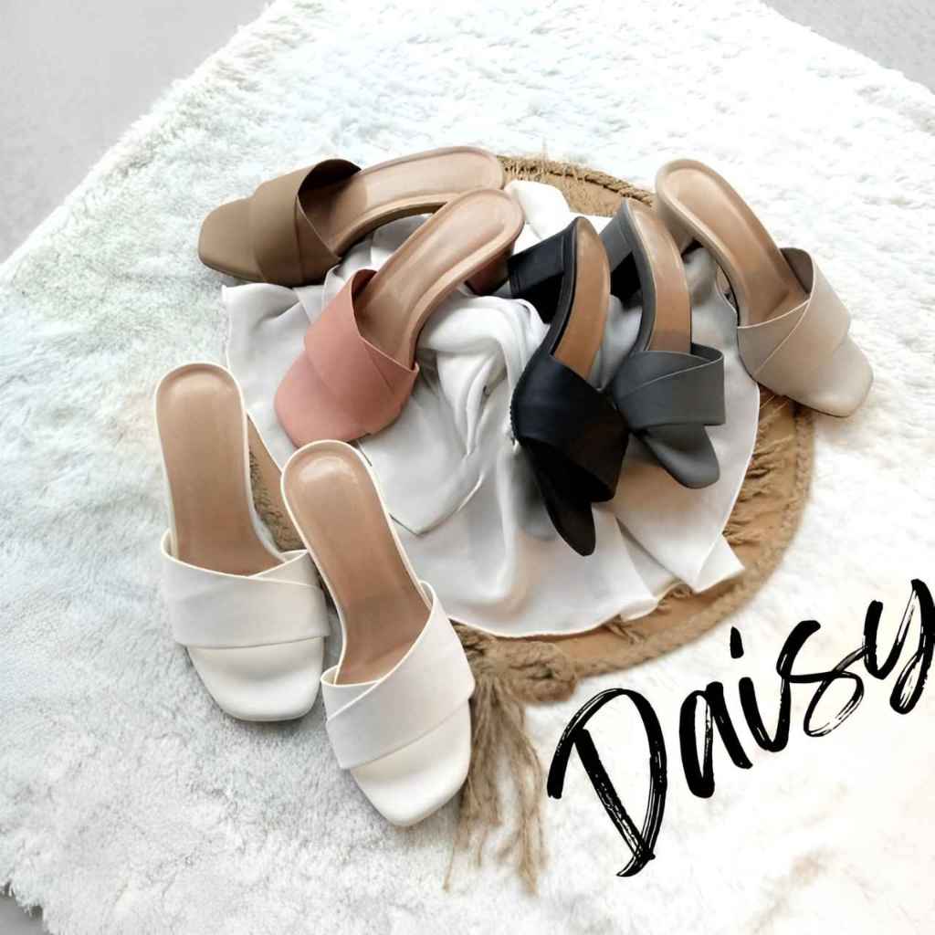 Sandal heels wanita Daisy hak tinggi 5cm - Sendal high heels wanita hak tahu