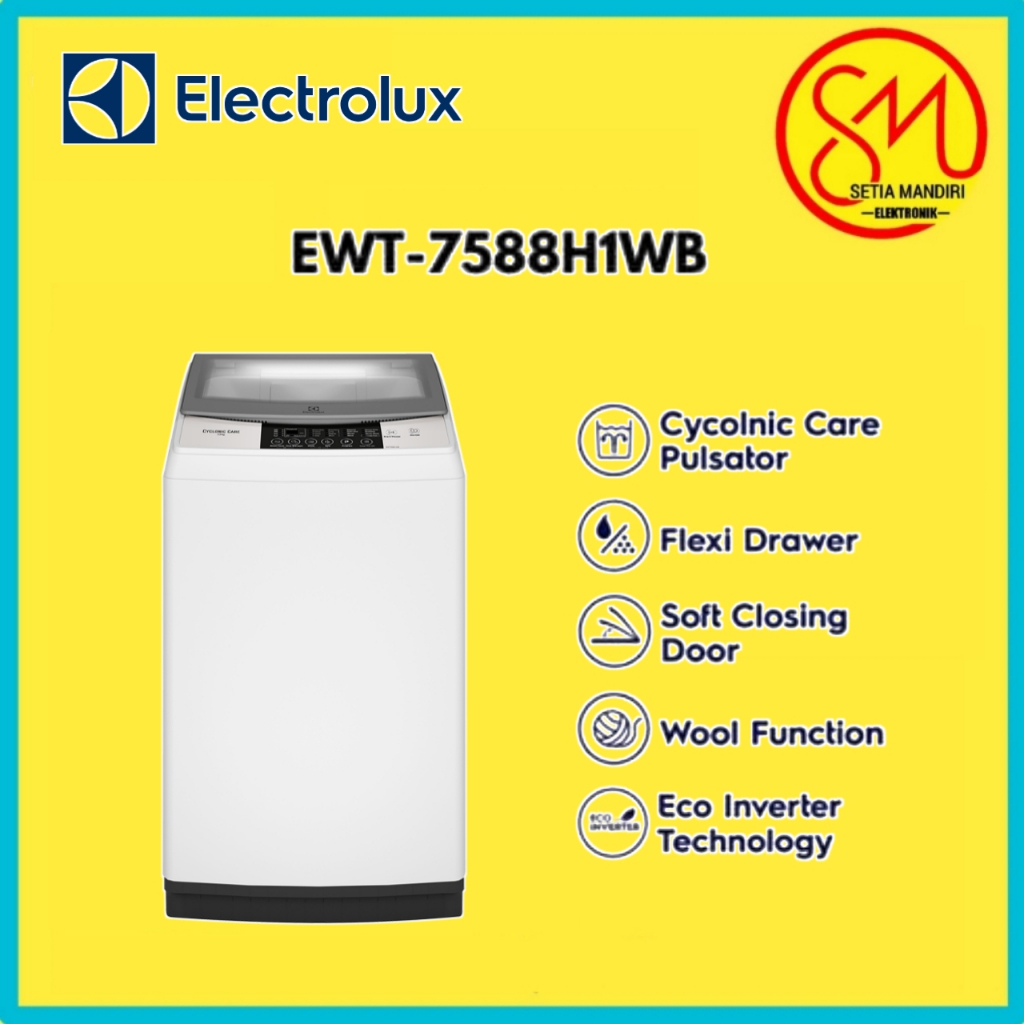 Mesin Cuci Top Loading Electrolux EWT7588H1WB 7.5kg Putih