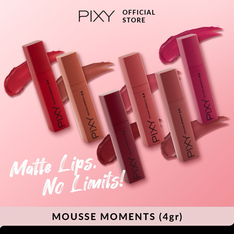 PIXY MOUSSE MOMENTS LIP CREAM MATTE LIP MATTE 4g || ORI 100% || Variant 6 Warna