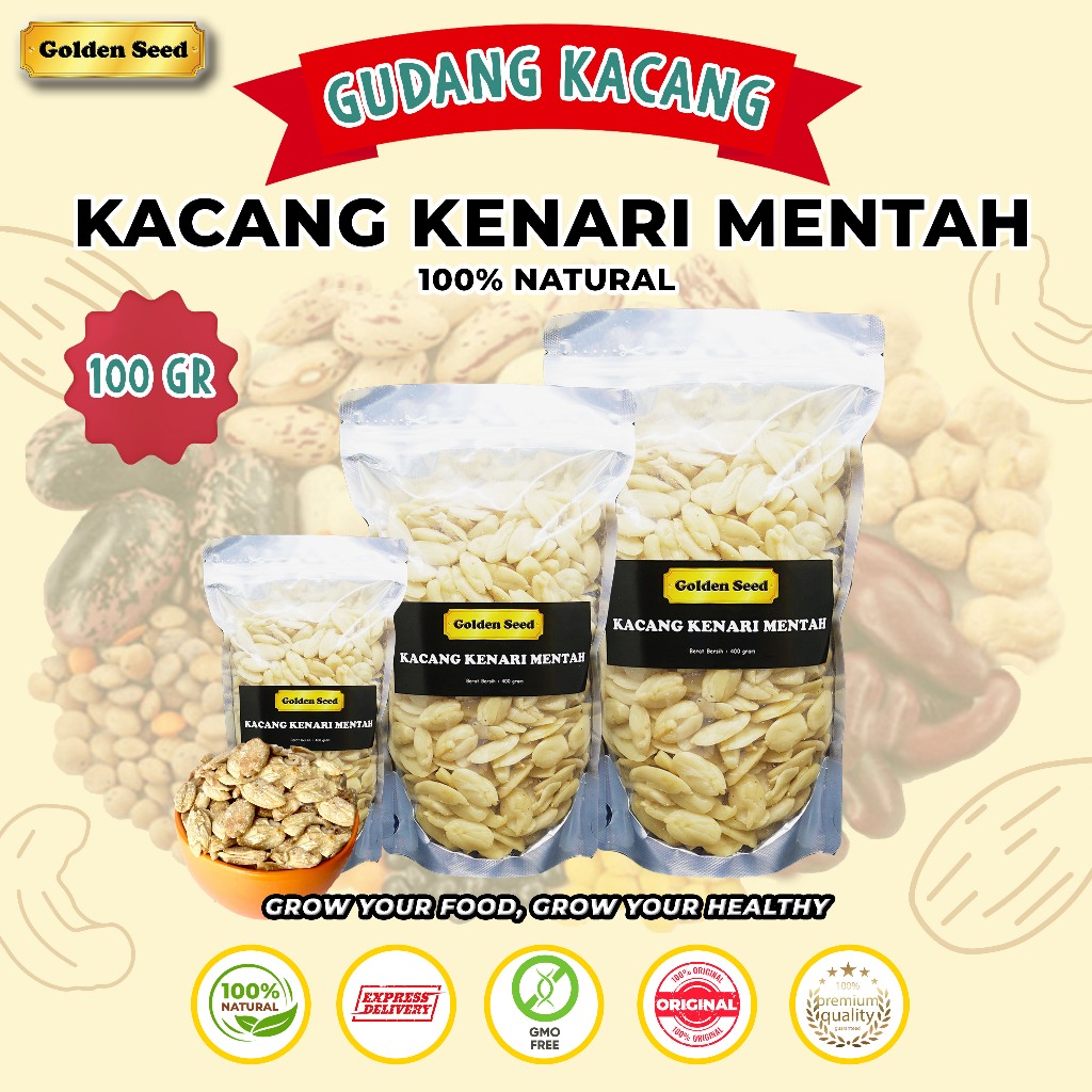 

KACANG KENARI KUPAS UTUH 100 GR / KACANG KENARI MENTAH / KENARI PREMIUM UTUH 100GR