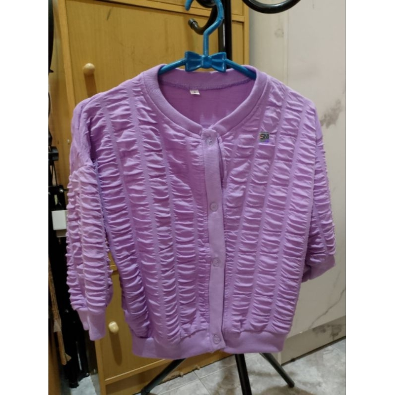 Ready cardigan jaket anak cewek ungu Lilac