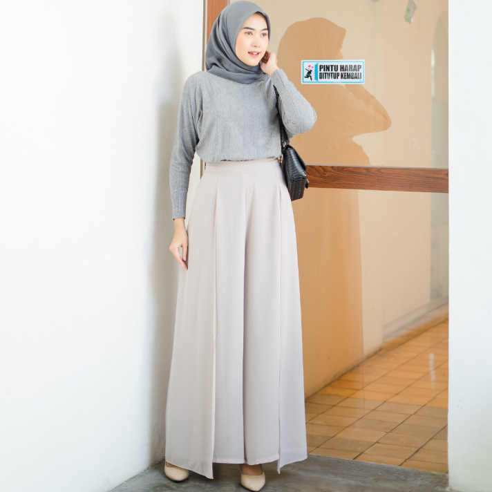 Dostifashion Moza Kulot | Bawahan Wanita Bahan Ceruti Premium | Celana Kulot Layer Formal