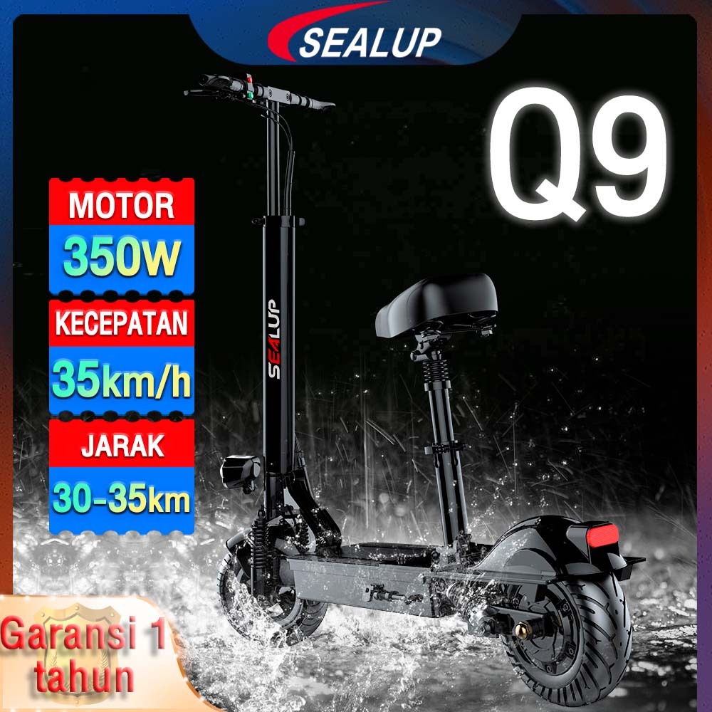 Skuter listrik Dewasa lipat SEALUP Q9 Electric Scooter listrik Kapasitas beban 200kg ban tubeless sk