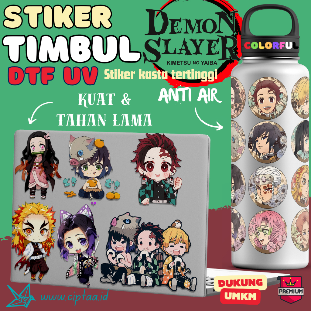 

Stiker Demon Slayer - Sticker Timbul DTF UV - Stiker Anime - Stiker Kasta Tertinggi