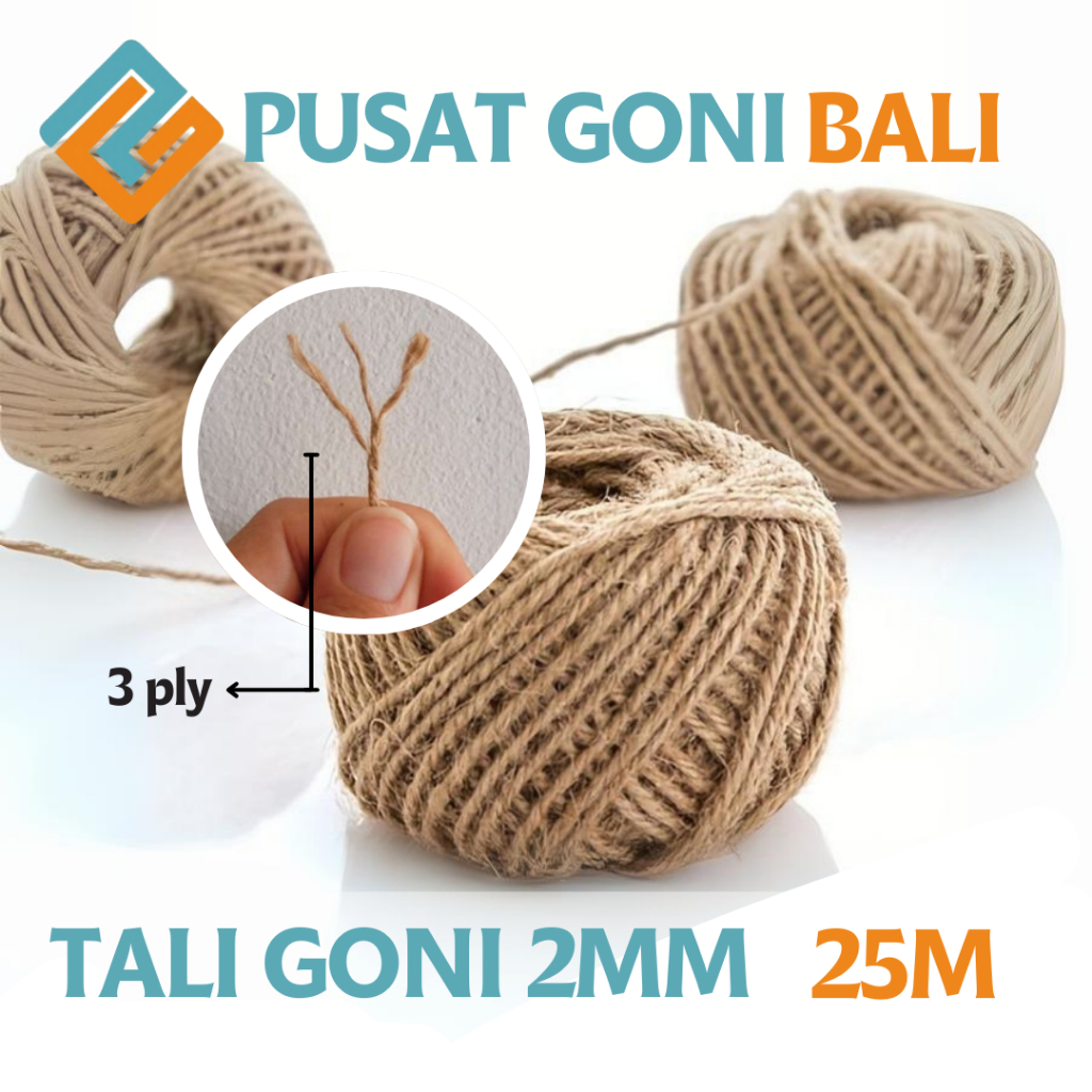 

Tali Goni 3 Ply 25 Meter - Tali Rami 2MM - Tali Bouquet Bunga - Tali Kerajinan Tangan - Tali Kado