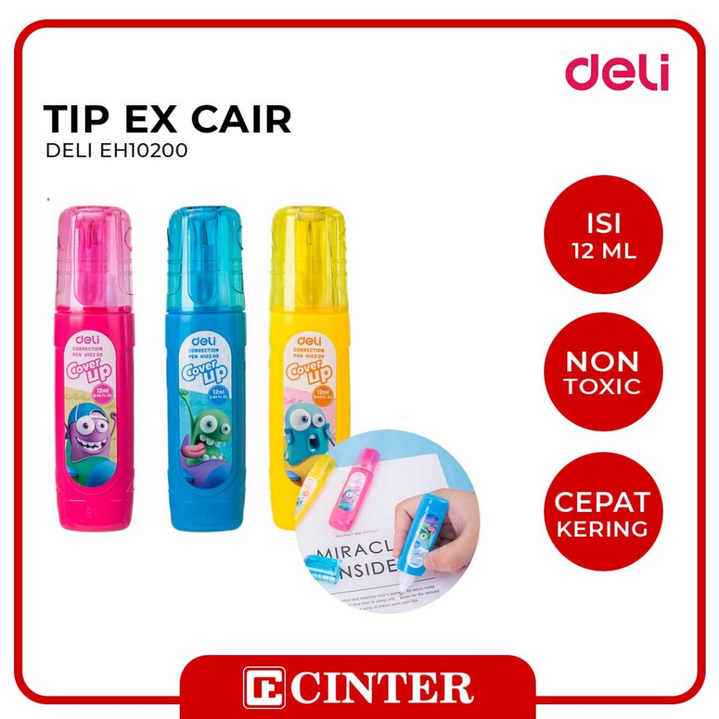 

DELI - TIPE X CAIR / STIPO / CORRECTION PEN UJUNG LOGAM TIDAK BERACUN CEPAT KERING EH10200