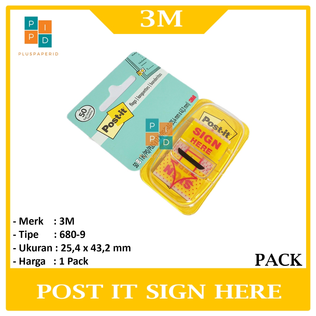 

3M - Post It Sign Here 680-9 Memo - Pad