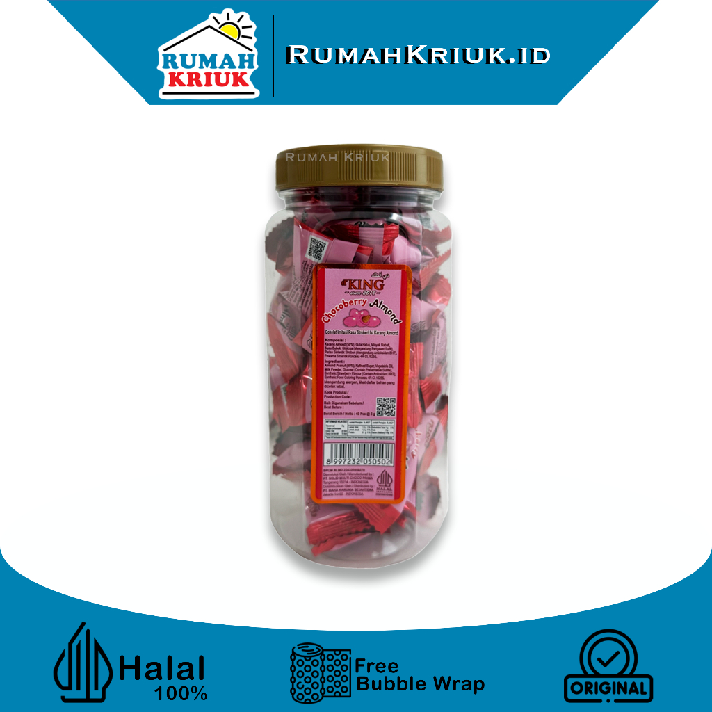 

☘️RumahKriuk☘️ DKing Chocoberry Almond - Cokelat Rasa Stroberi isi Kacang Almond 1pack isi 40pcs