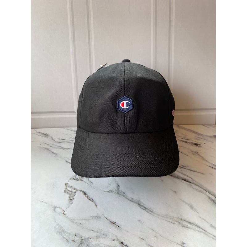 Topi Cap Champions hitam bordir kecil