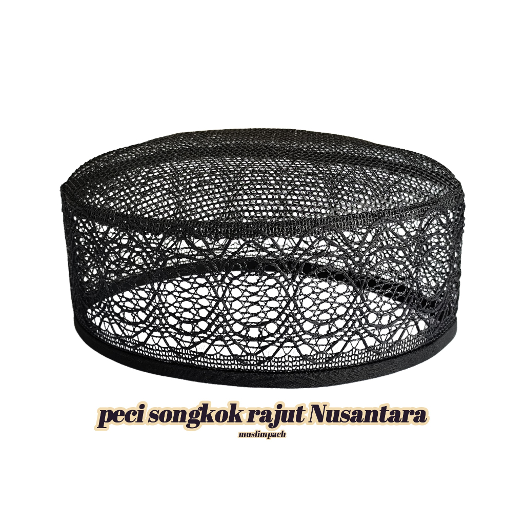 MF PECI SONGKOK RAJUT NUSANTARA / KOPYAH JARING HITAM TERBARU
