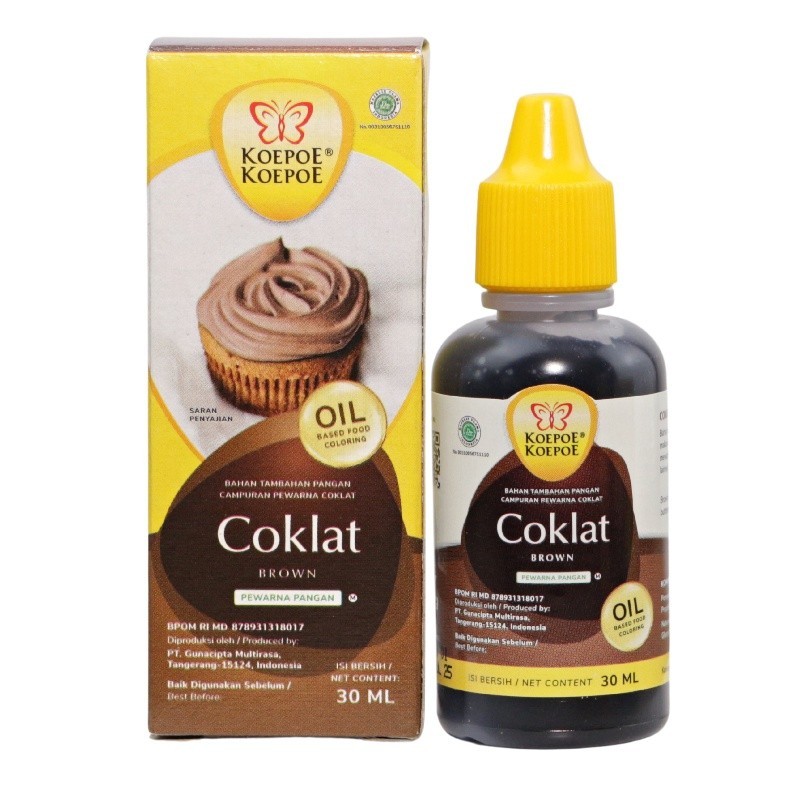 

Koepoe-Koepoe Pewarna Makanan Oil Based Coklat 30ml