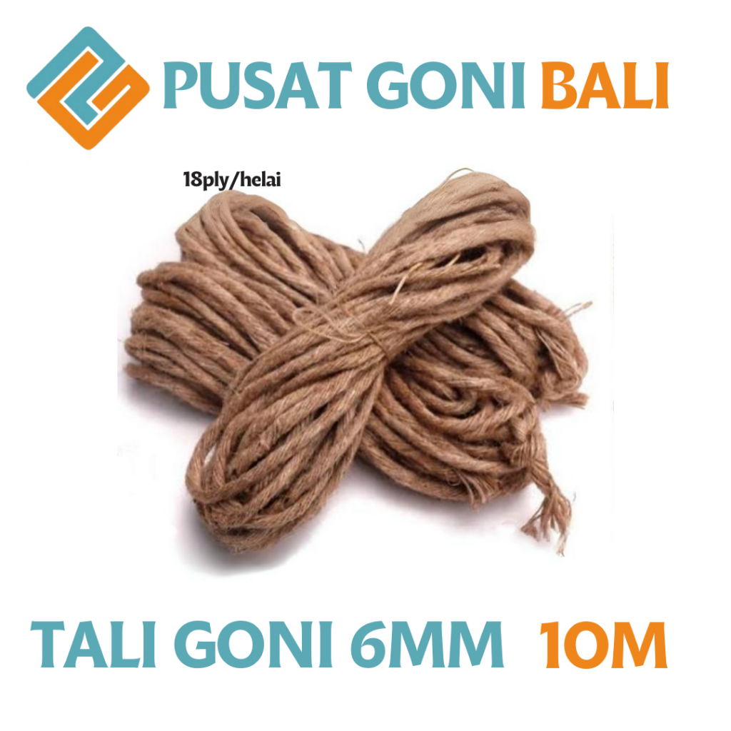 

Tali Goni 18 Ply 10 Meter - Tali Rami 6MM - Tali Karung Goni Surabaya - Tali Goni Bali - Tali Cakar Kucing
