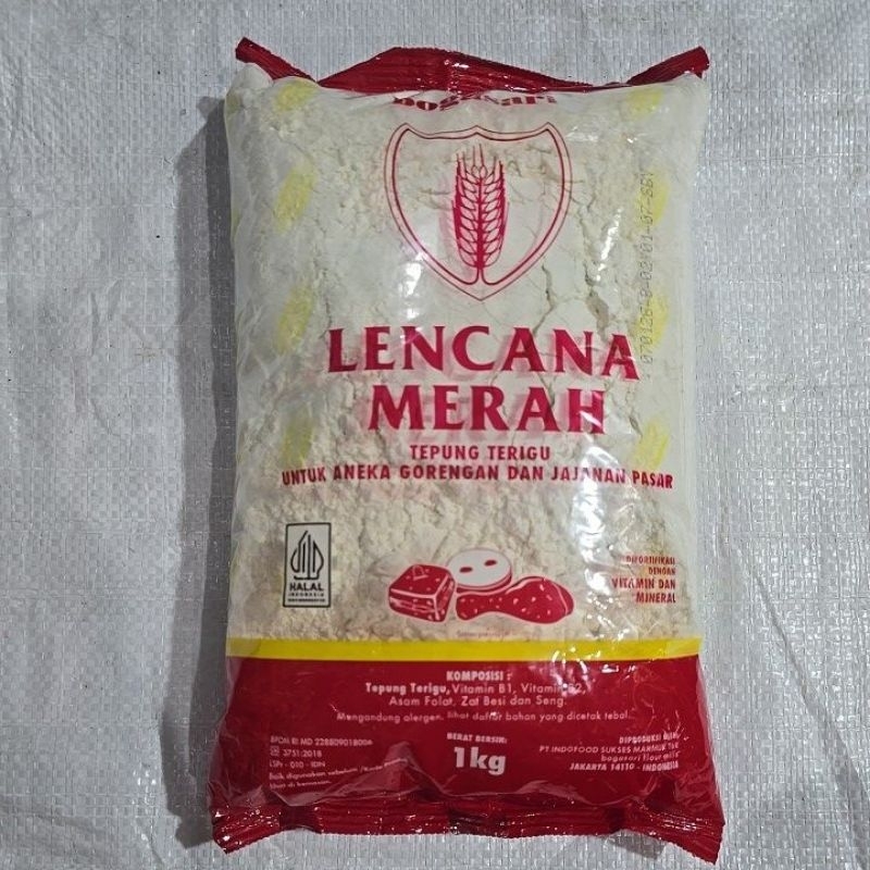 

Tepung terigu lencana merah bogasari kemasan 1kg