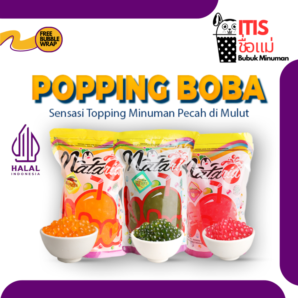 

Popping Boba Nataria 500gr Aneka rasa - Topping Minuman Bubble Drink