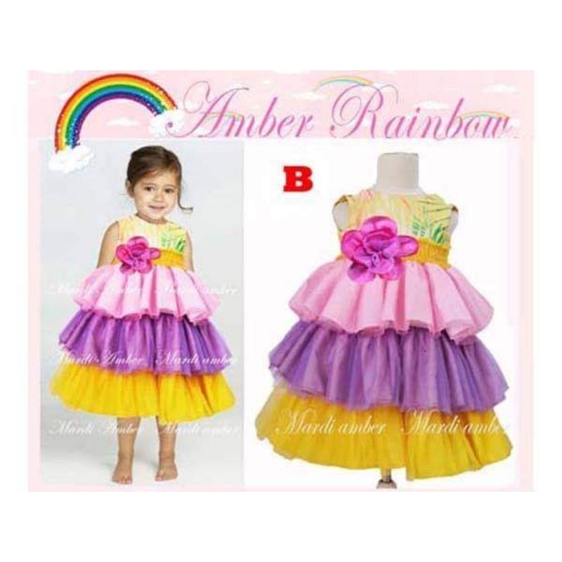 Dress Pesta Anak Amber Rainbow