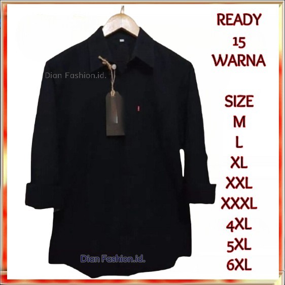 Terwuwu kemeja panjang pria cowok gatlemen cowok biru navy dongker polos formal kantor hem baju keme