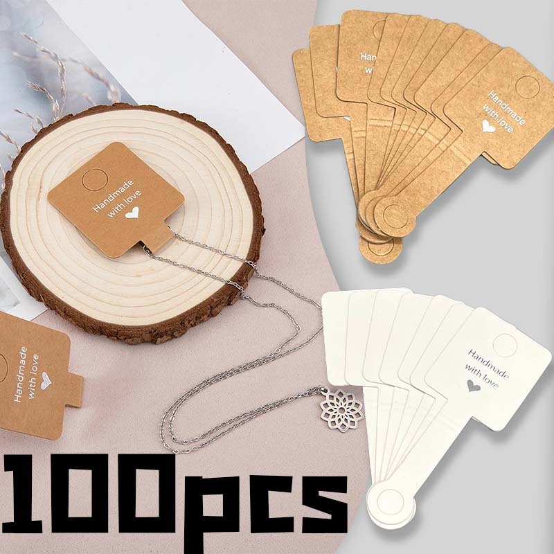 100pcs Hang Tag Aksesoris Label Hang tag Kertas Label Aksesoris Untuk Kalung/Gelang/Cincin/Perhiasan