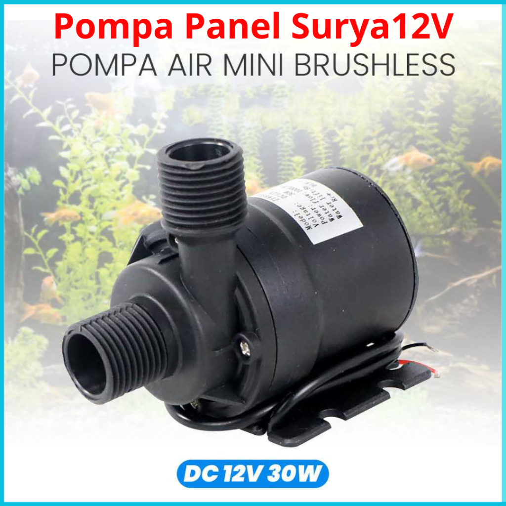 COD Cepat Pompa air aquarium ikan submersible Mini Multifungsi Brushless DC 12V 30W Besar / Pompa Ai
