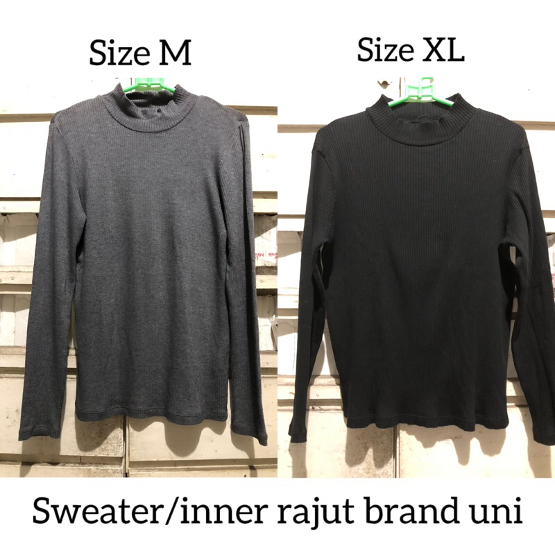 Atasan sweater/inner rajut lidi brand uniqlo