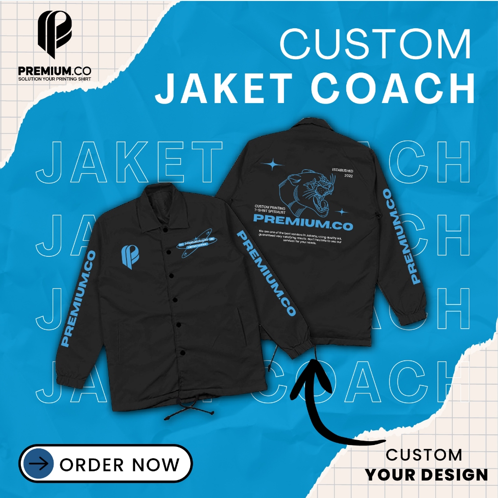 CUSTOM SABLON JAKET COACH SATUAN / JAKET COACH CUSTOM SABLON DESAIN SUKA SUKA
