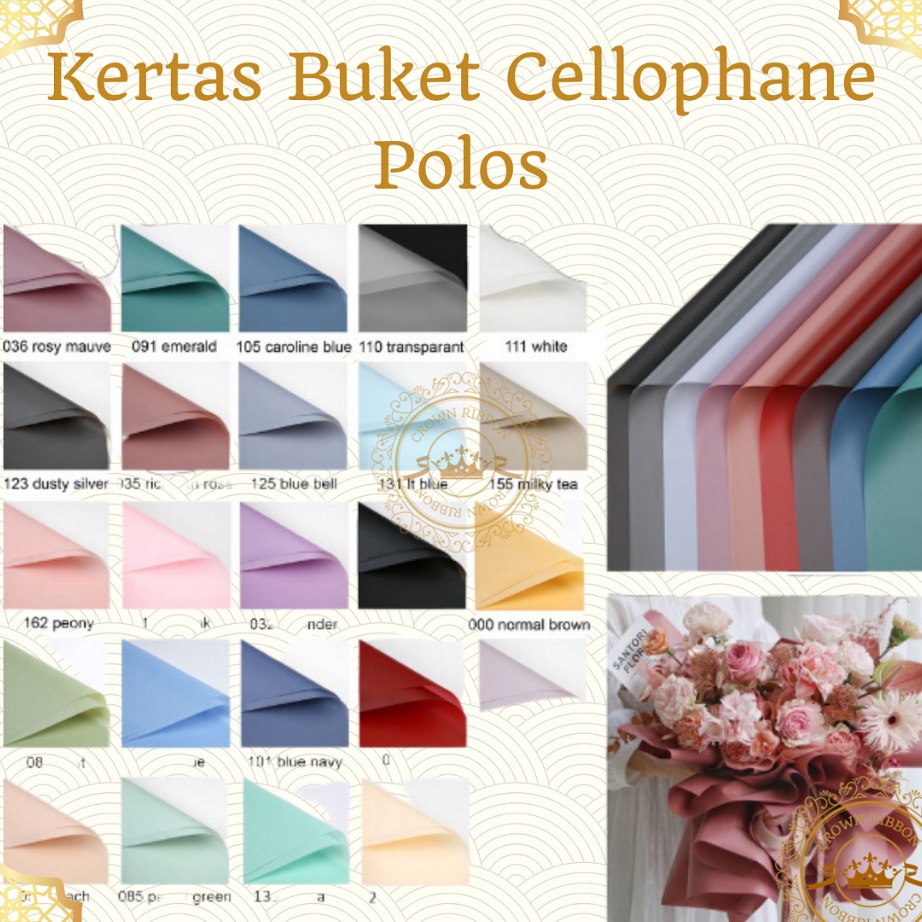 

PROMO SUPER 5 LEMBAR Kertas Cellophane Buket Bunga SOLID POLOS Flower Wrapping Paper