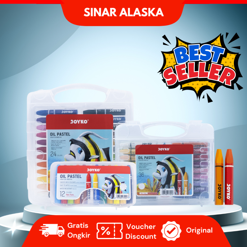 

Krayon Crayon Oil Pastel Joyko 12, 18, 24, 36, 55 Warna