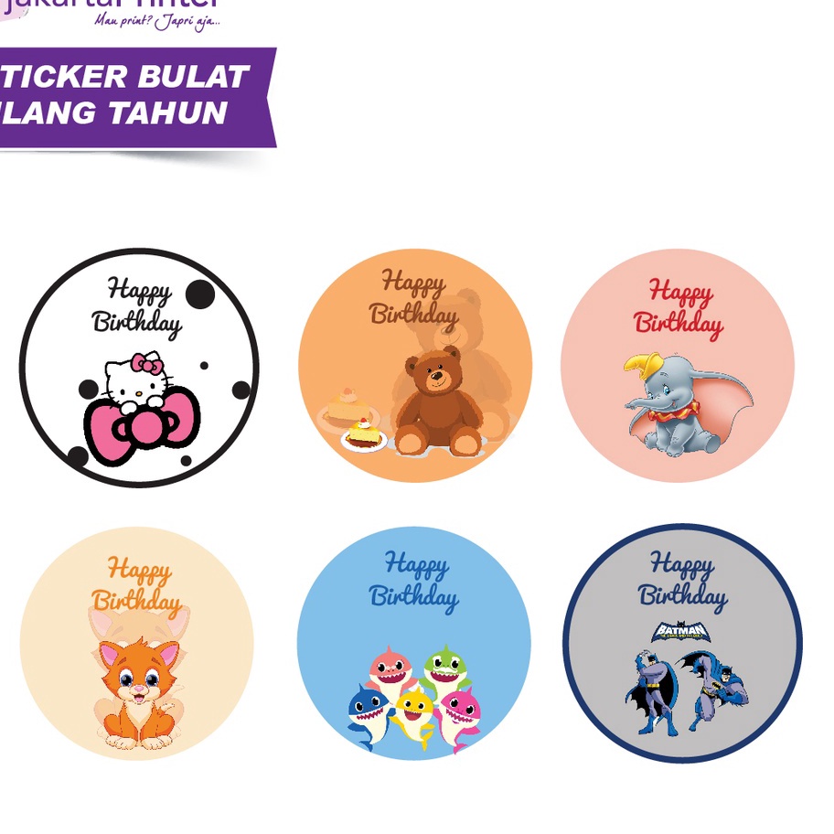 

STICKER BULAT ULANG TAHUN ANAKSTICKER ULTAH CUSTOM