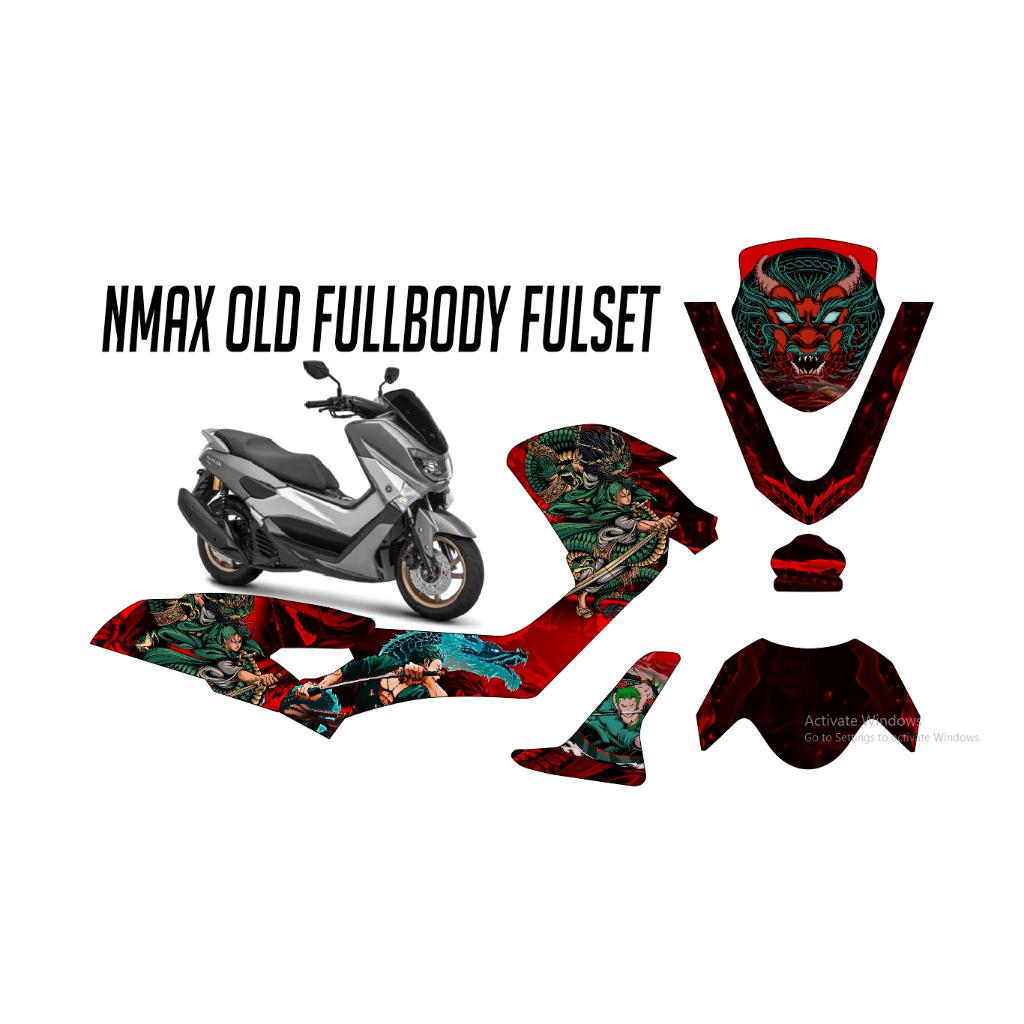 KSC - Decal Stiker FullBody FullSet Visor Motor Yamaha Nmax Old 2015/2016/2017/2018/2019 Anime One P