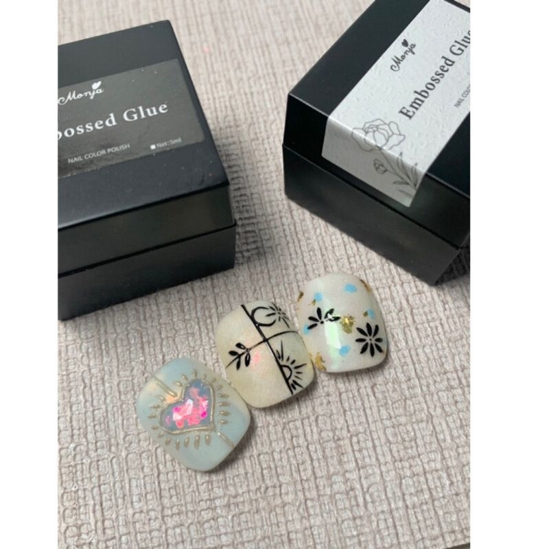 MONJA EMBOSSED GLUE EMBOSSED DESIGN NAIL GEL 5G
