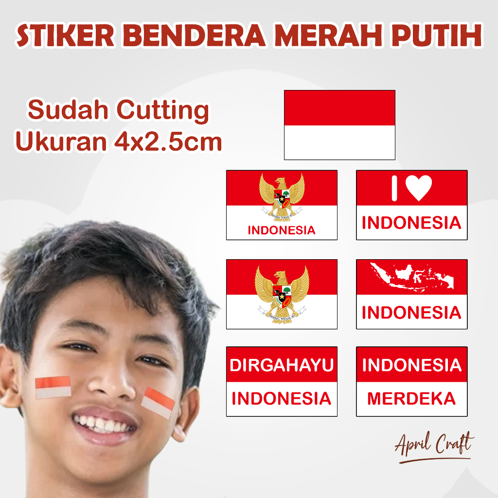 

Stiker Pipi Bendera Indonesia Merah Putih Cutting Murah