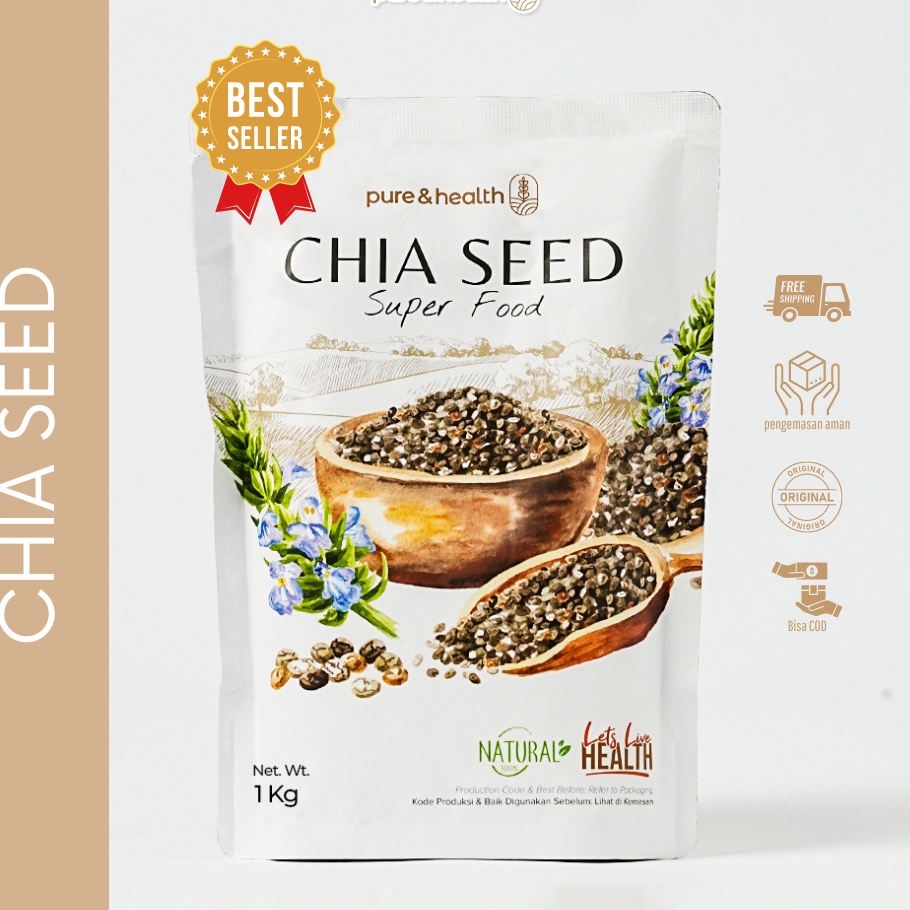 

ORIGINAL PRODUK Biji Chia Seed 1 Kg Organik Black Chiaseed Diet Original Natural Super Food