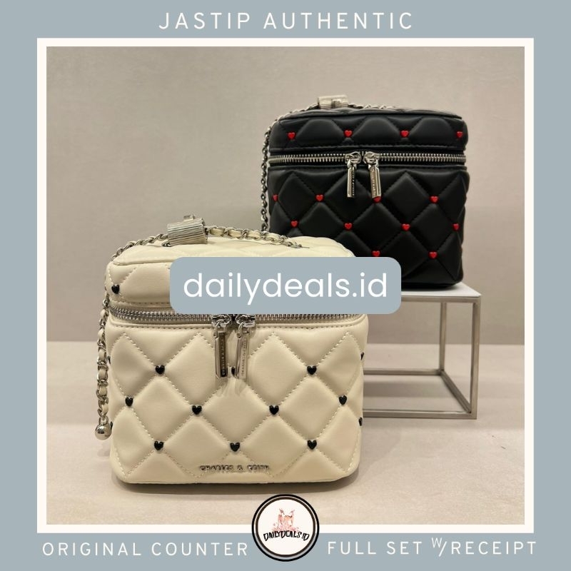 #2-80271114-A Nezu Heart - Jast[p] CK ORIGINAL COUNTER PRINT TAS QUILTED BAG CHAIN RANTAI DAHLIA LOV