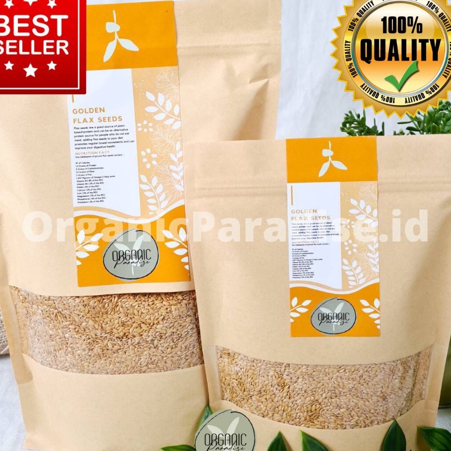 

BERKUALITAS Golden Flaxseed 1 KG Organic Premium Quality