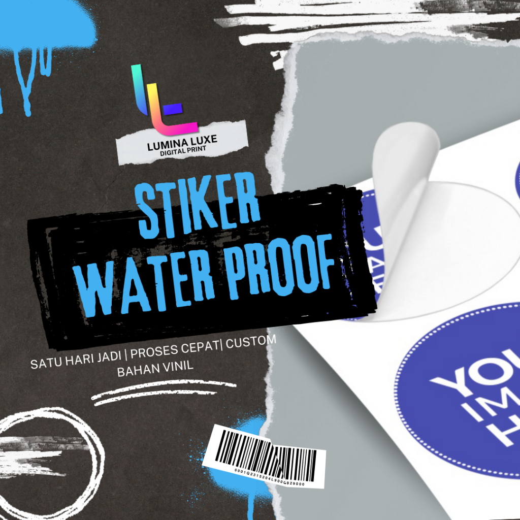 

STIKER WATER PROOF STIKER ANTI AIR | A3 printcut| termurah| FREE KONSULTASI| ONE SERVICE DAY