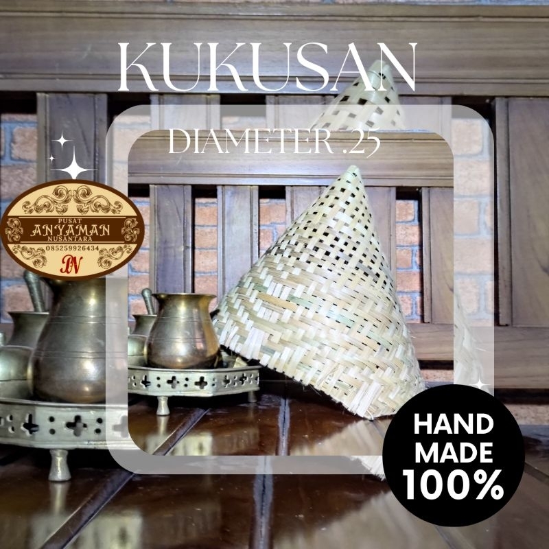 kerucut bambu kukusan/kukusan nasi/kukusan kue/aseupan bambu/cetakan tumpeng bambu/hiasan lampu BTK