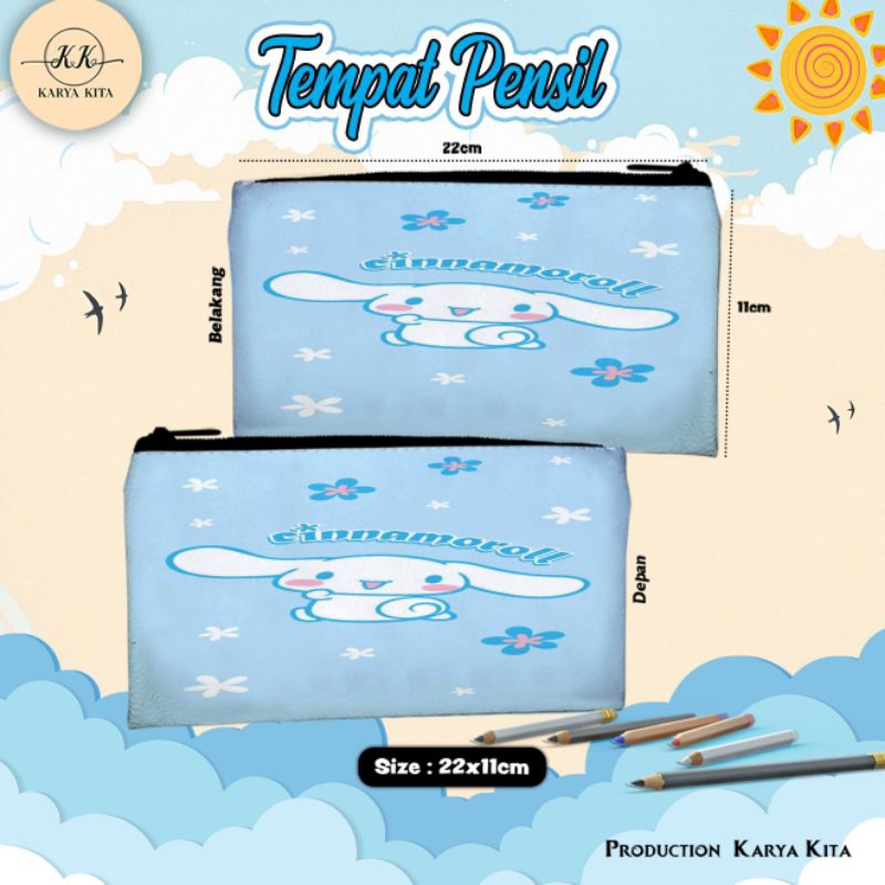 

tempat pensil/kotak pensil karakter anak CINAMOROLL bahan import kualitas premium