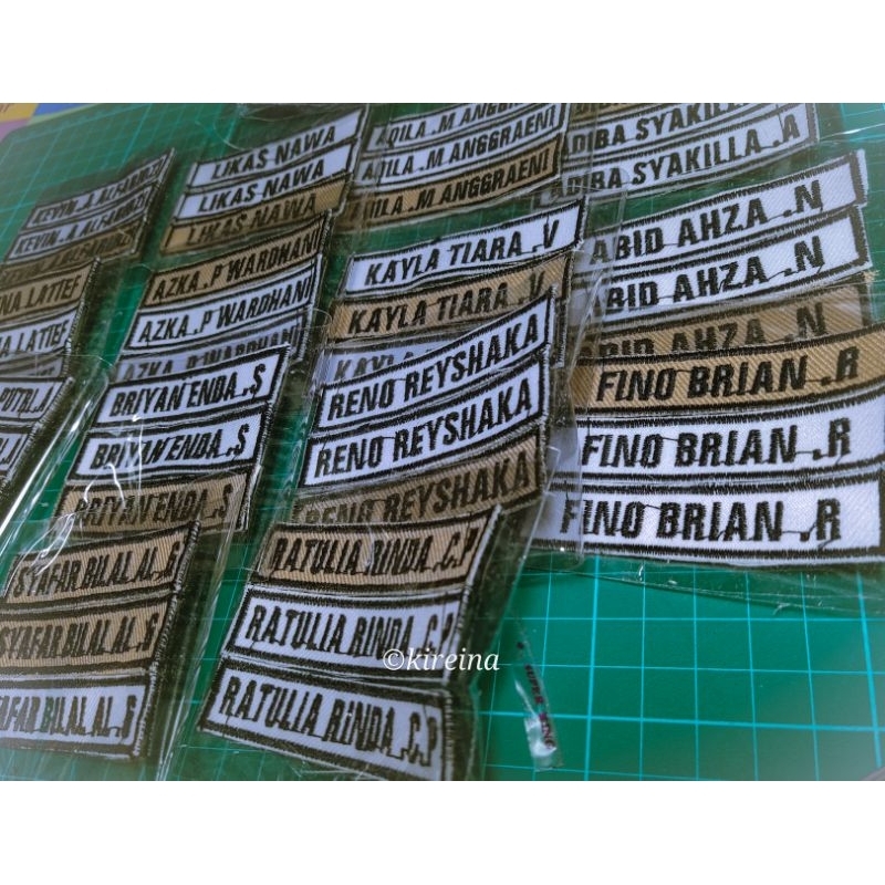 Bordir Badge Nama / Bordir Bet Nama / Bordir Bet Nama Murah / Bet Nama sepaket / Bet Nama Pramuka / 