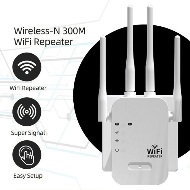 5G Dual Band 4 Antena Wifi Range Extender Router  Penguat Sinyal 300M WIFI Repeater Wireless Repeate