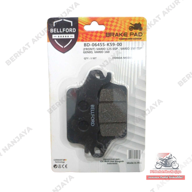 Kampas Rem Depan Kampas Cakram K59 VARIO 125 ESP VARIO 150 ESP GENIO VARIO 160 DISPAD Bellford
