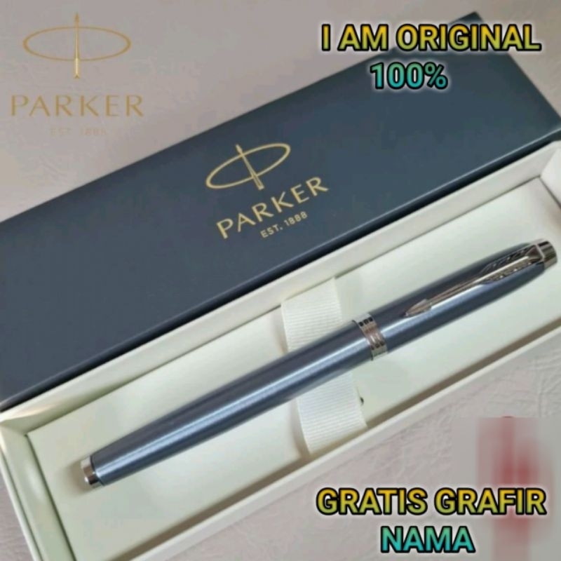 

Bollpoint Mewah Pen Parker Original IM RB Blue Light Gratis Grafir Nama
