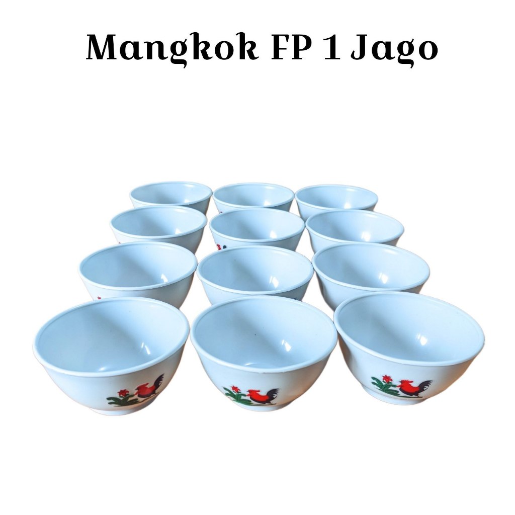 1 Lusin Mangkok Plastik Motif Jago FP