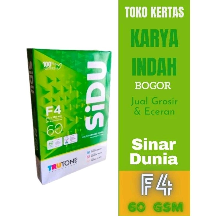 

Sinar Dunia Sidu 60 GSM F4 Folio Kertas HVS